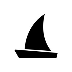 Fototapeta premium Sailboat icon, stock vector, boat logo isolated on white background