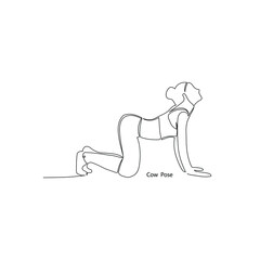 set of yoga, continuous line drawing of women fitness yoga concept vector health illustration