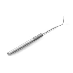 Basic Dental Instrument - Probe for Teeth. Item of Medical Equipment for Teeth Dental Care. Dental Hygiene and Healthcare Concept on White Background