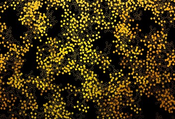 Dark Yellow vector texture with artificial intelligence concept.