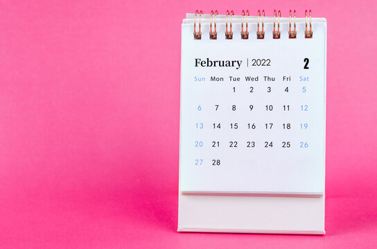 February 2022 desk calendar
