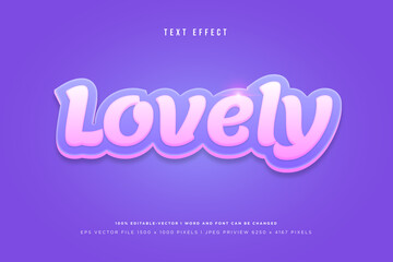 Lovely 3d text effect on purple background