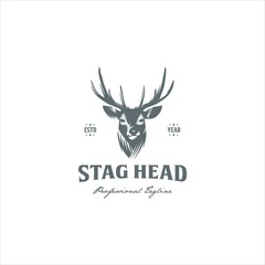 Deer Stag Antler Buck Logo Design Vector Image