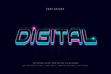 Digital 3d text effect on navy background