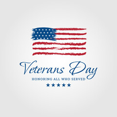 Veterans day. honoring all who served, posters, modern design vector illustration