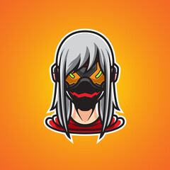 BLIND FOLD CYBER GIRL HEAD