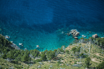 tropical island with reef