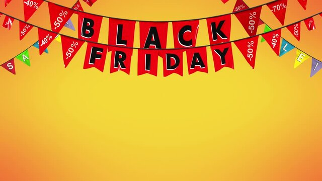 Black friday colored garland set with separate mask in 4K