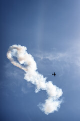 Extreme sport aircraft aerobatics show