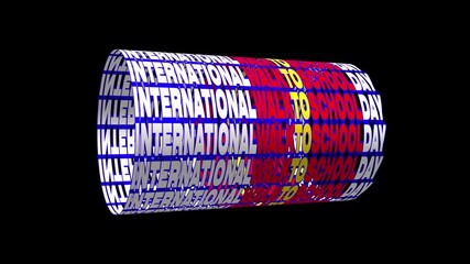 October holidays, International Walk to School Day, day of October Month, creative typography on Black Background