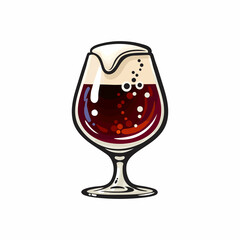 Snifter beer glass. Hand drawn vector illustration isolated on white.
