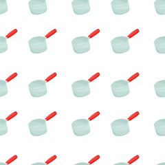 Kitchen Pot Icon Emoji Pattern. Cooking Tools Seamless Background Symbols. Doodle Emoticon Illustration Design Vector.