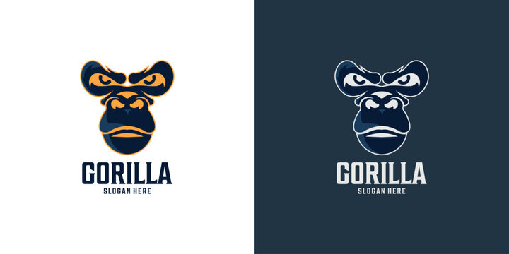 Simple and elegant gorilla logo set