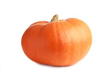 Fresh orange pumpkin isolated on white background