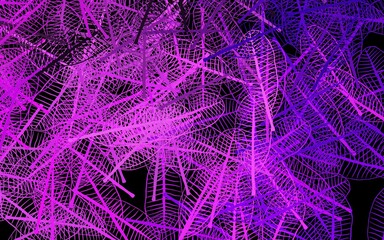 Dark Purple vector natural artwork with leaves.