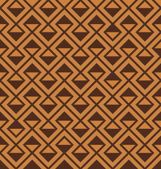 Fototapeta premium African Print Fabric. Vector Seamless Tribal Pattern. Traditional Ethnic Hand Drawn Ornament for your Design Cloth, Carpet, Rug, Wrap