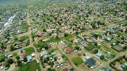 Aerial view of the city of Juba, South Sudan