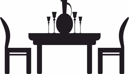 Fototapeta na wymiar Dining table with wine glass and jug