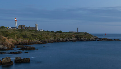 Fototapeta na wymiar Saint-Mathieu Lighthouse, Pointe Saint-Mathieu in Plougonvelin, Finistere, France