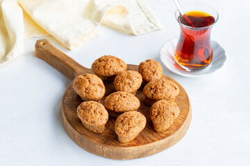 Carrot and cinnamon cake on a white background