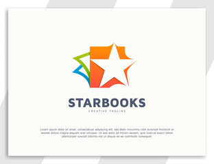 Gradient books logo with a star design
