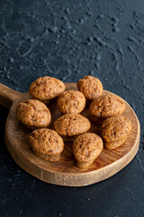 Carrot and cinnamon cake on dark background