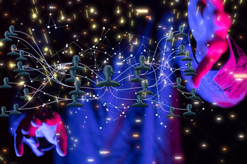 hierarchy connection team group 3d