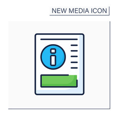 Gazette color icon. Article on paper. Political, cultural info. Information space. Important news. New media concept. Isolated vector illustration
