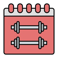 Vector Gym Calender Filled Outline Icon Design