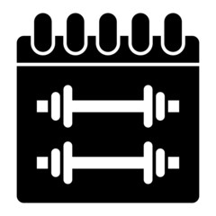 Vector Gym Calender Glyph Icon Design