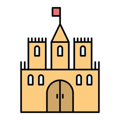 Vector Castle Filled Outline Icon Design