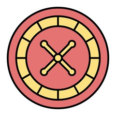 Vector Roulette Filled Outline Icon Design