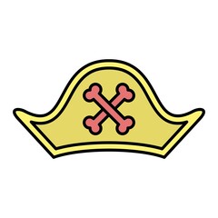  Vector Pirate Hat Filled Outline Icon Design