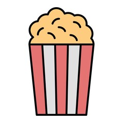 Vector Popcorn Filled Outline Icon Design
