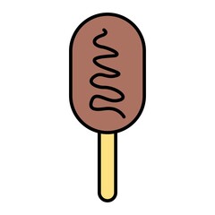  Vector Corn Dog Filled Outline Icon Design