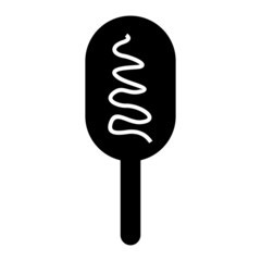 Vector Corn Dog Glyph Icon Design