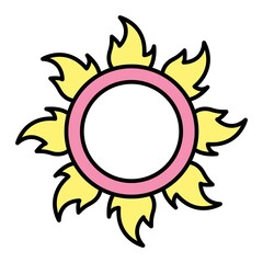 Vector Ring Of Fire Filled Outline Icon Design