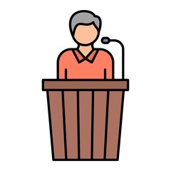 Vector Eyewitness Filled Outline Icon Design