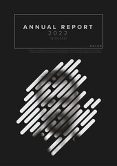 Dark annual report front cover page template with photo