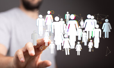 Global network. Blockchain. 3D illustration. Neural networks and artificial intelligence. Abstract