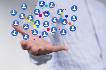 Abstract network of physical devices on the Internet using a network connection with statistics numbers 3d illustration