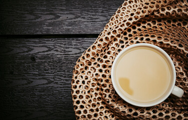 cup of coffee on a table