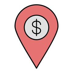 Obraz premium Vector Location Filled Outline Icon Design