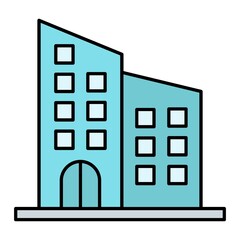 Vector Office Building Filled Outline Icon Design