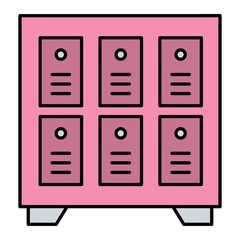 Vector Lockers Filled Outline Icon Design