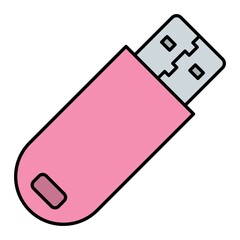 Vector USB Filled Outline Icon Design