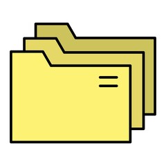 Vector Folders Filled Outline Icon Design