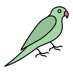 Vector Parrot Filled Outline Icon Design