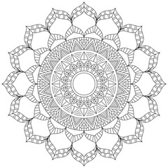 Leaf Flower Petal Coloring Mandala Art Simple Graphic Shape Vector Floral Oriental Outline Vintage Decorative Elements Pattern Illustration Islam Arabic Indian Turkish Mystic Religion Morals Lotus