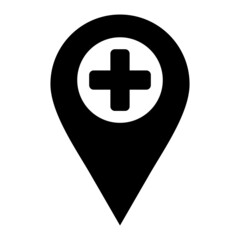 Vector Hospital Location Glyph Icon Design